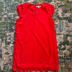 Red scalloped dress